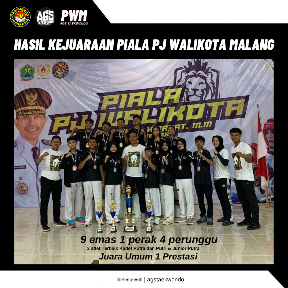 JUARA UMUM 1 PIALA PJ WALIKOTA MALANG Ags Taekwondo club